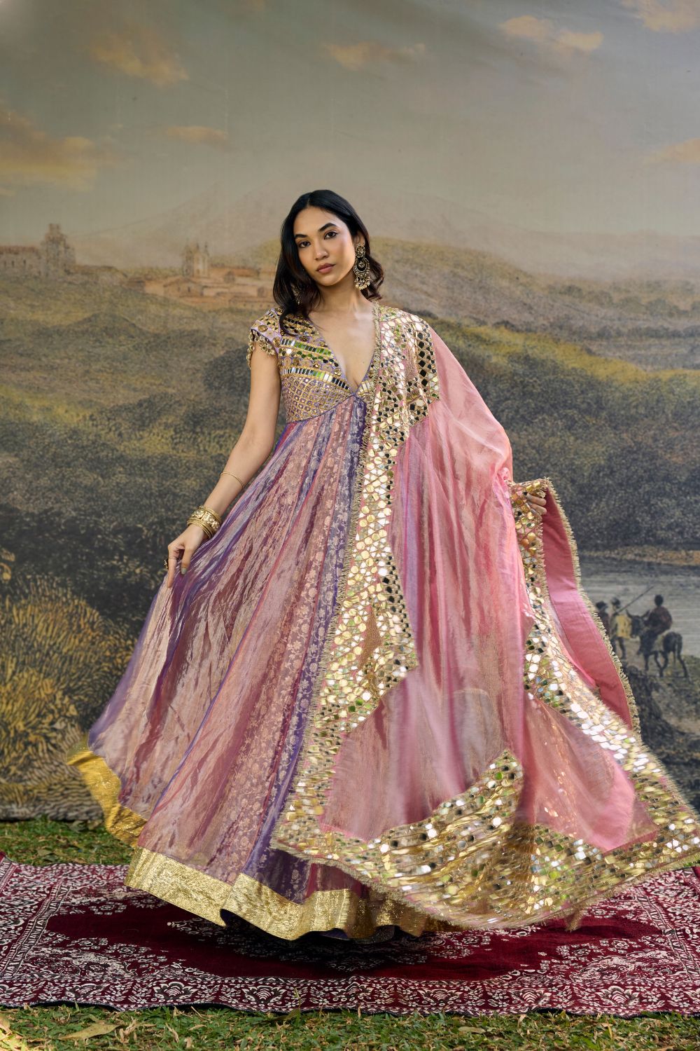 Gulrangi Mirror Anarkali Set