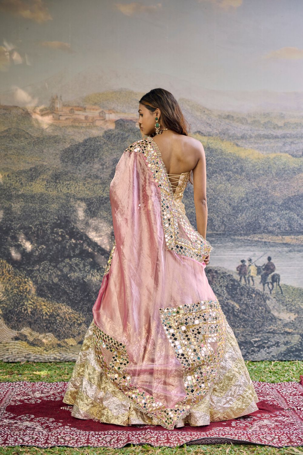 Sunehri Roshan Mirror Lehenga Set