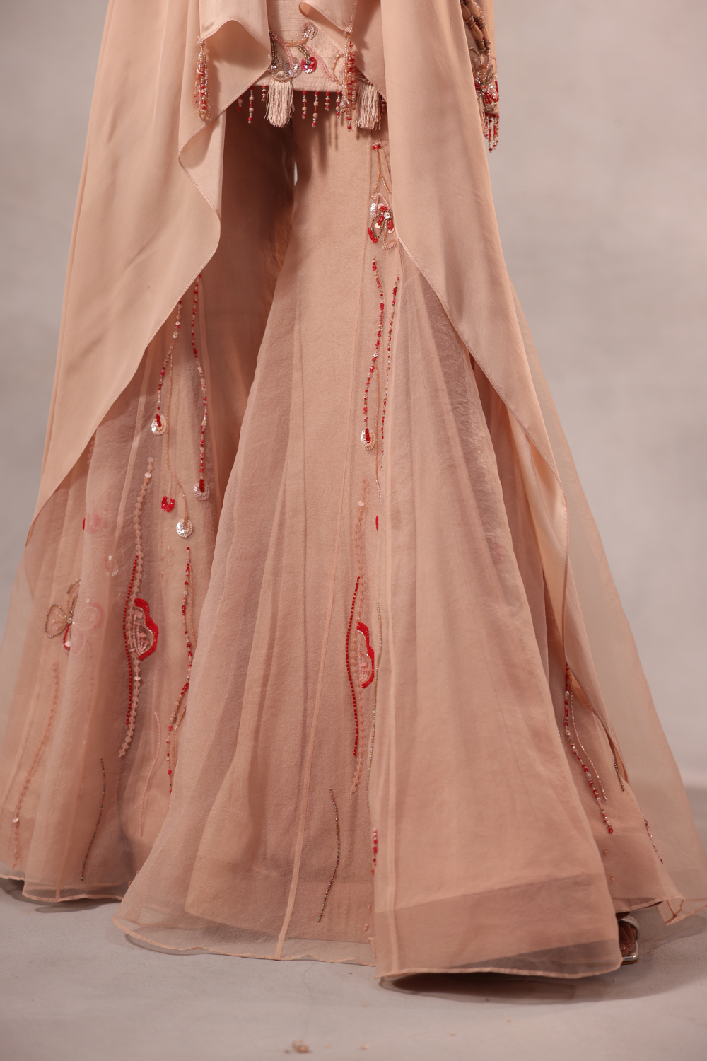 Powder Pink Embroidered Sharara Set of 3