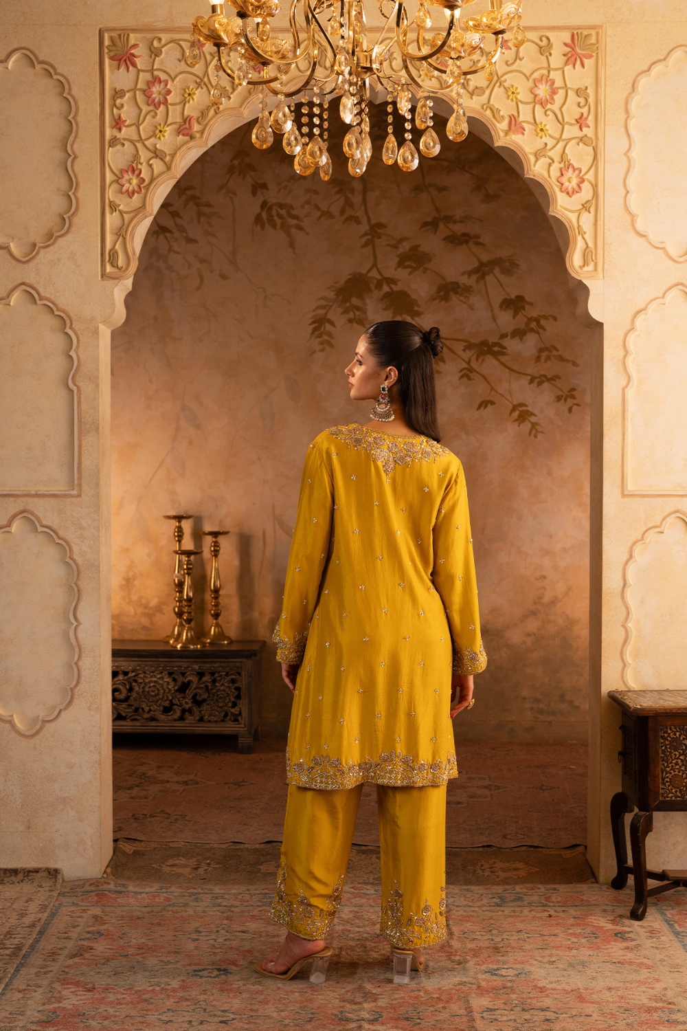 Mustard Silk Suit Set