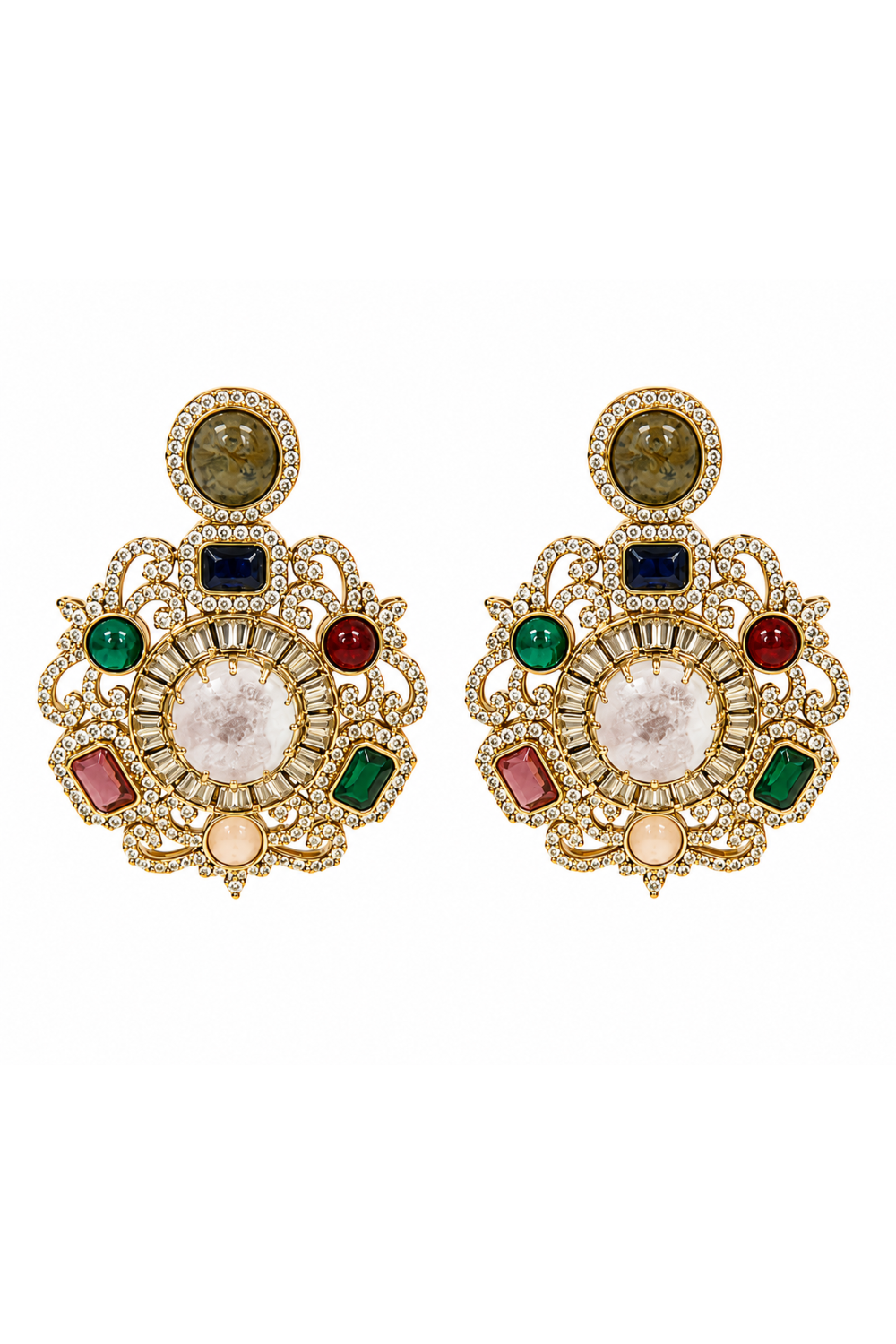 Multicolour Semi-Precious Stone Moissanite Choker Set