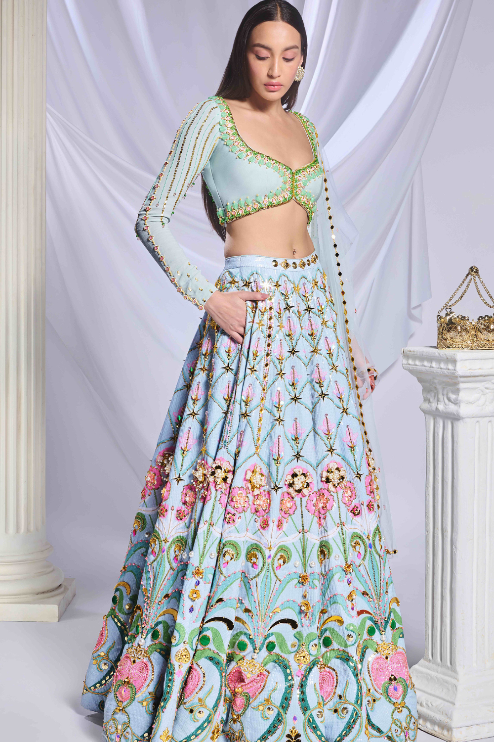 Mint Mystique Lehenga Set