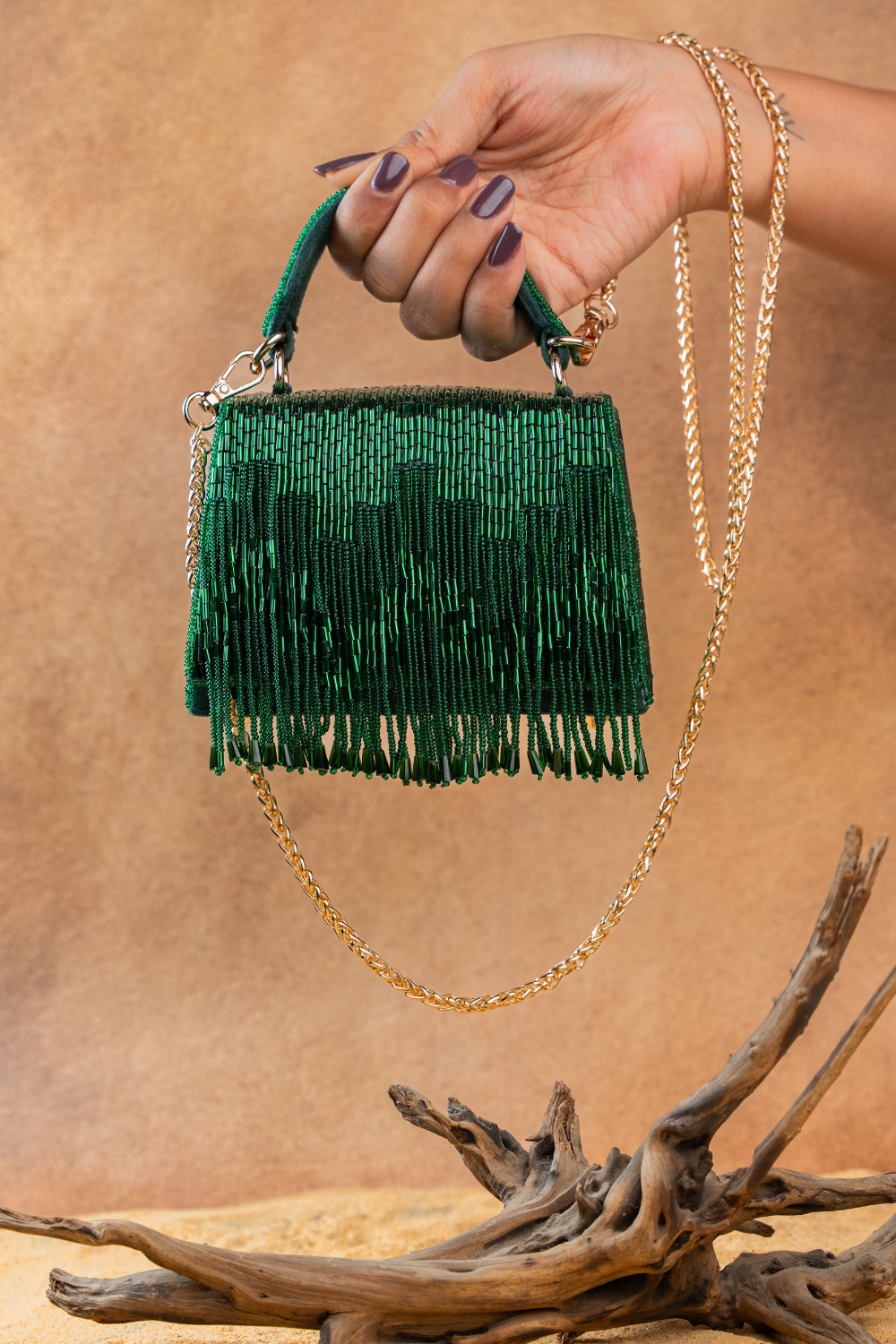 Salli En vie Mini Kasse Tassel Green