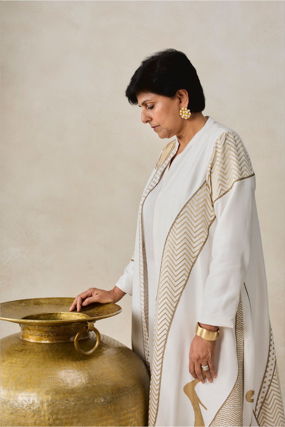 Chanderi Long Jacket Style Kurta With Pant Set