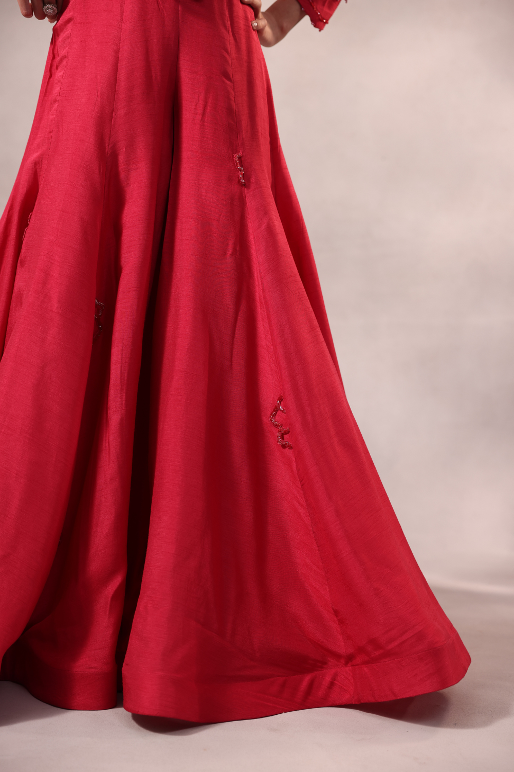 Cherry Pink Embroidered Sharara Set