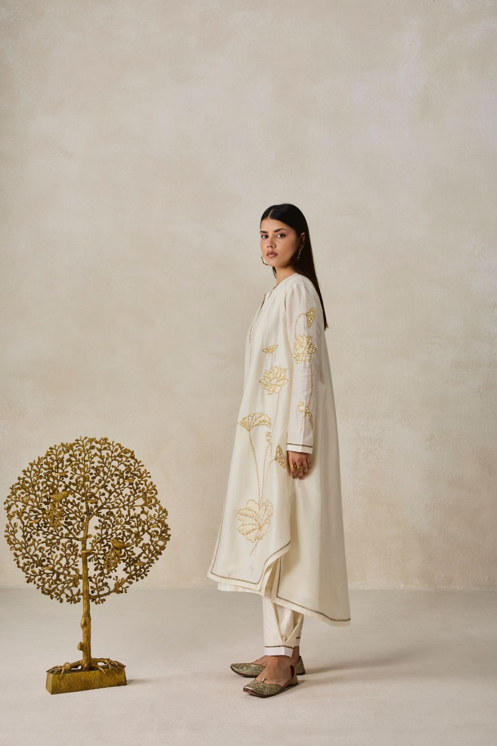 Chanderi Jacket Style Kurta With Pant Set