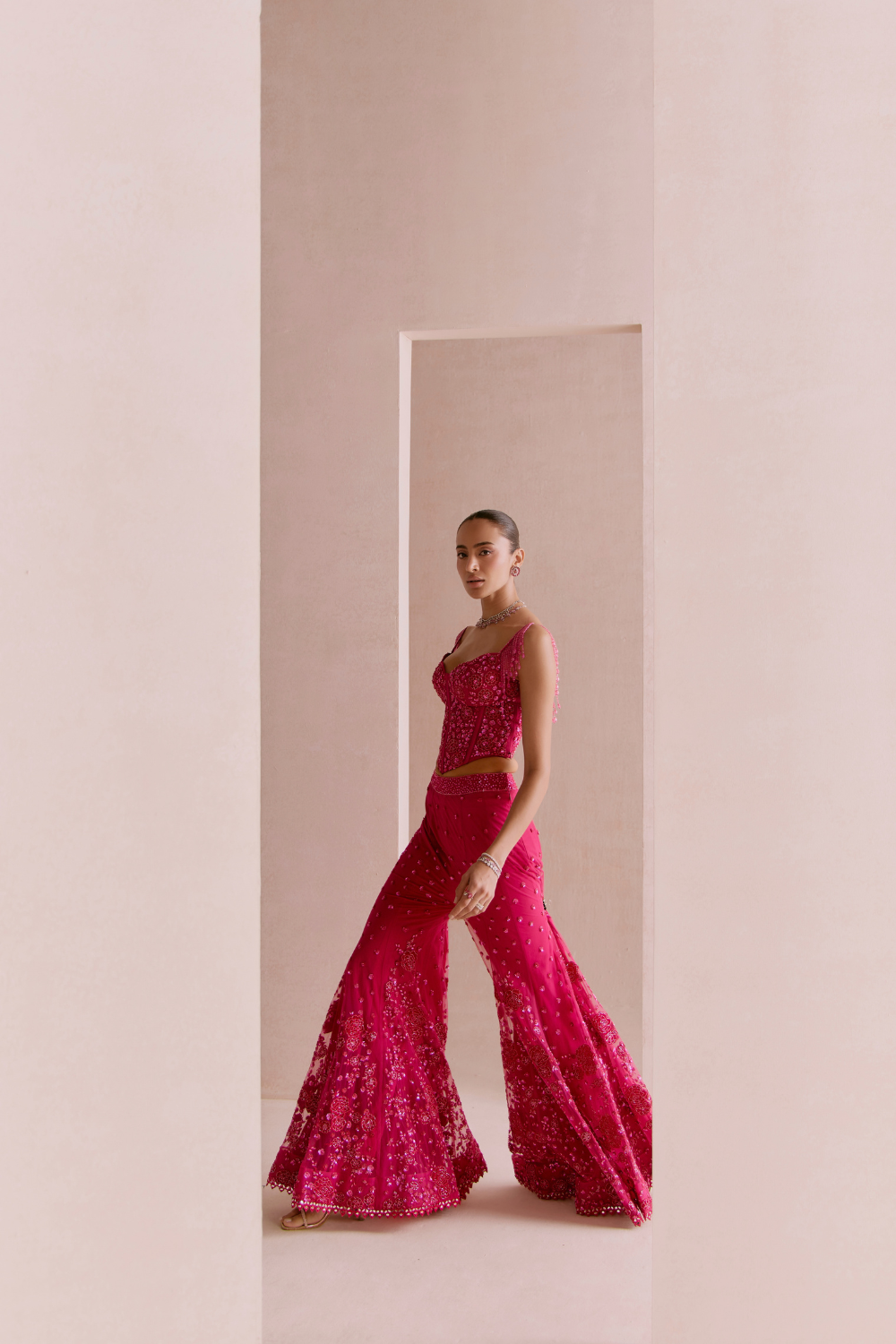 Hot Pink Sharara Set