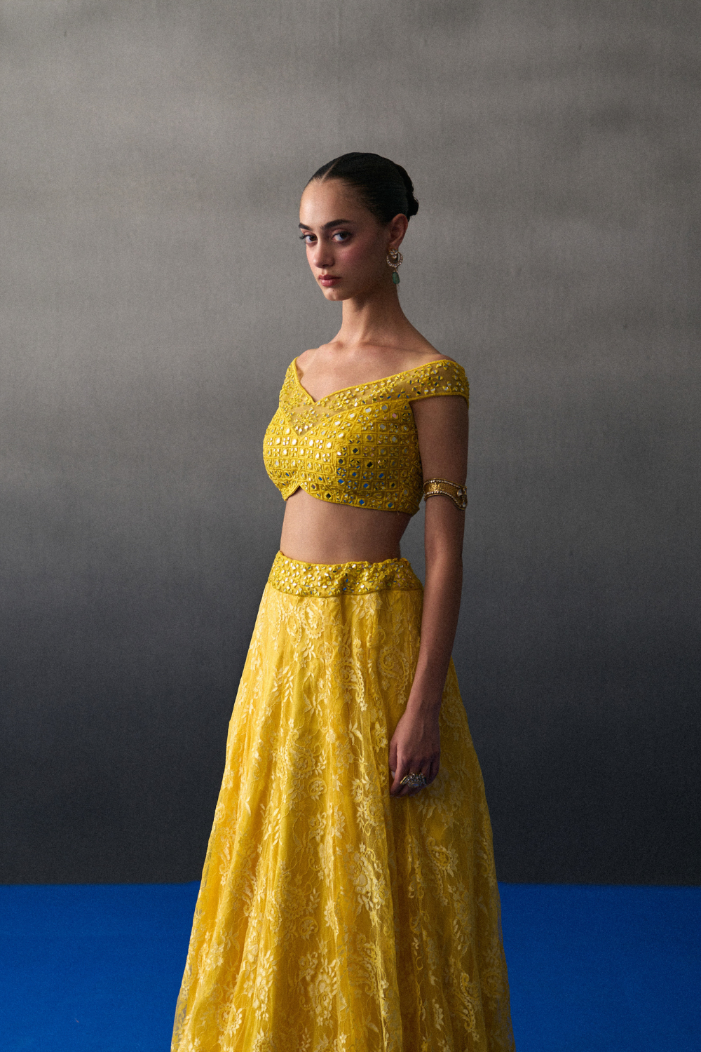 Yellow Mehendi Lehenga Set