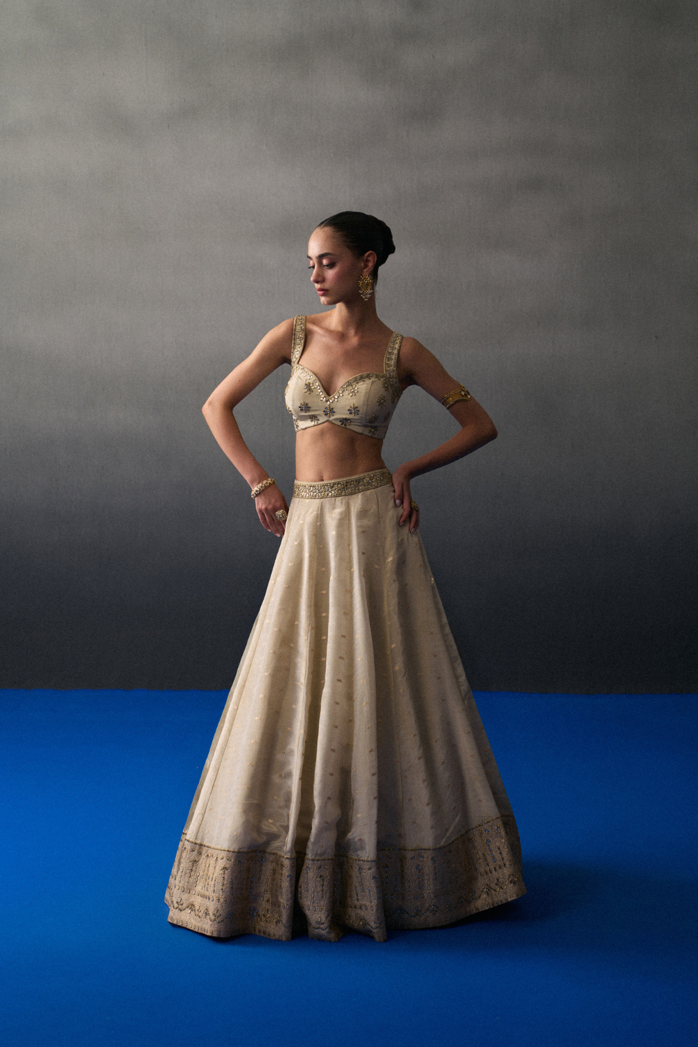 Gold Benarasi Festive Lehenga Set