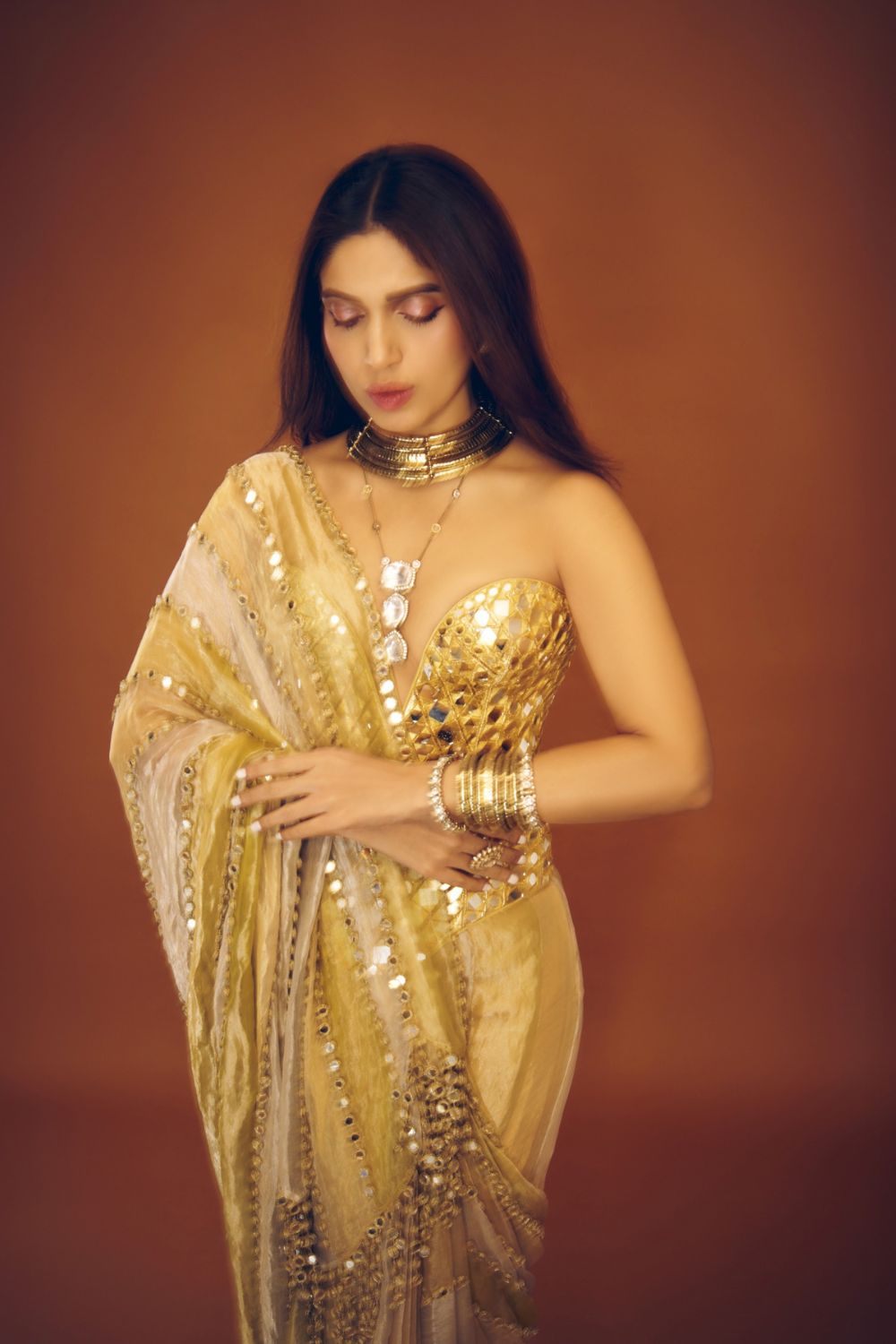 Bhumi Pednekar in Kanakjyoti Saree Set