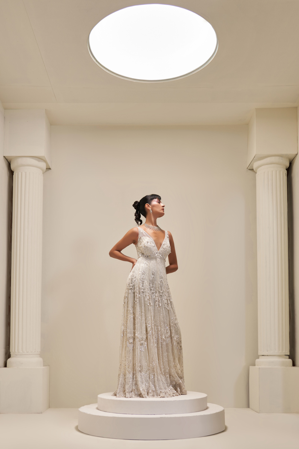 White Reverie Embroidered Gown