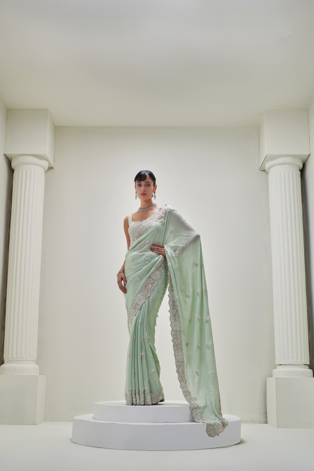 Bloom Mint Saree Set