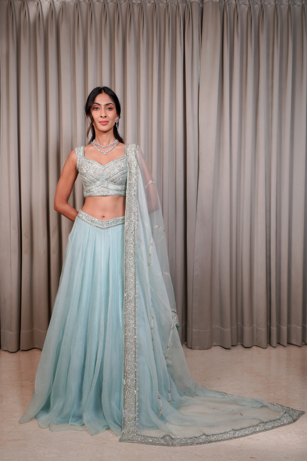 Ice Blue Lehenga Set