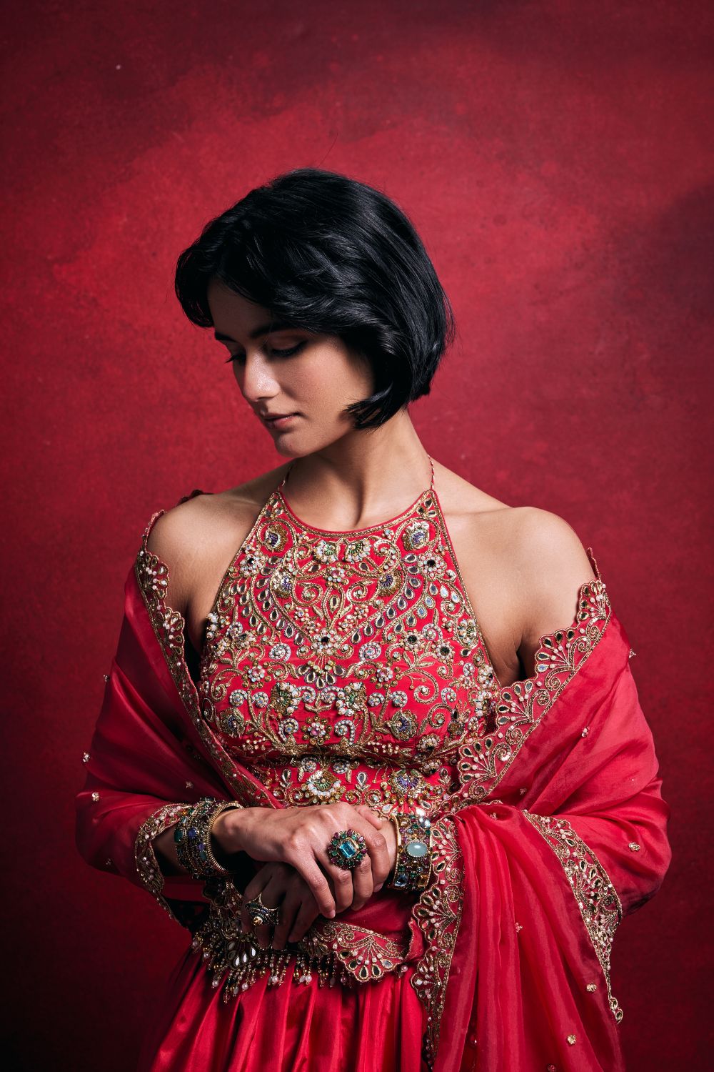 FUSCIA PINK SILK LEHENGA SET