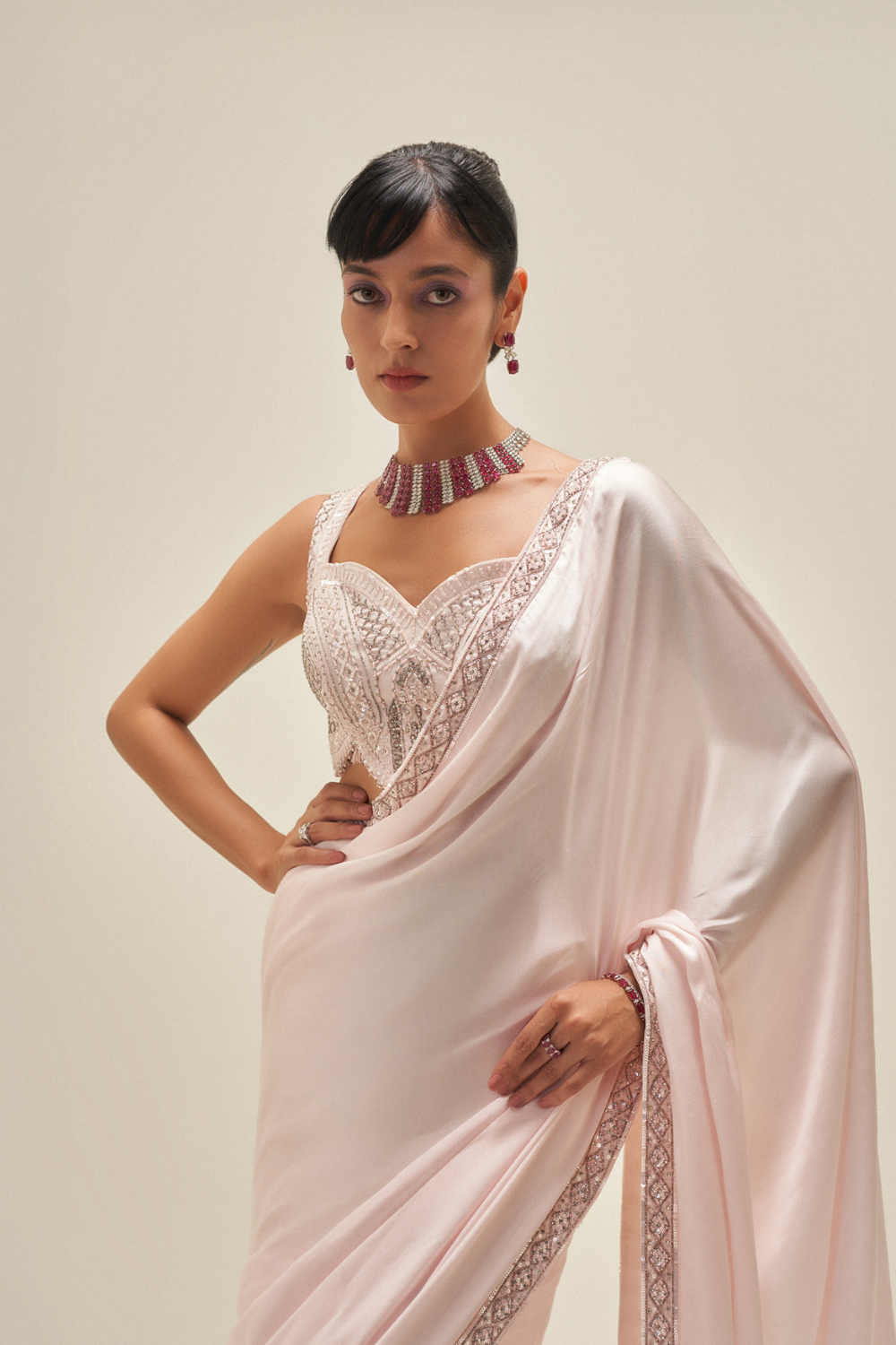Blush Mirage Saree Set