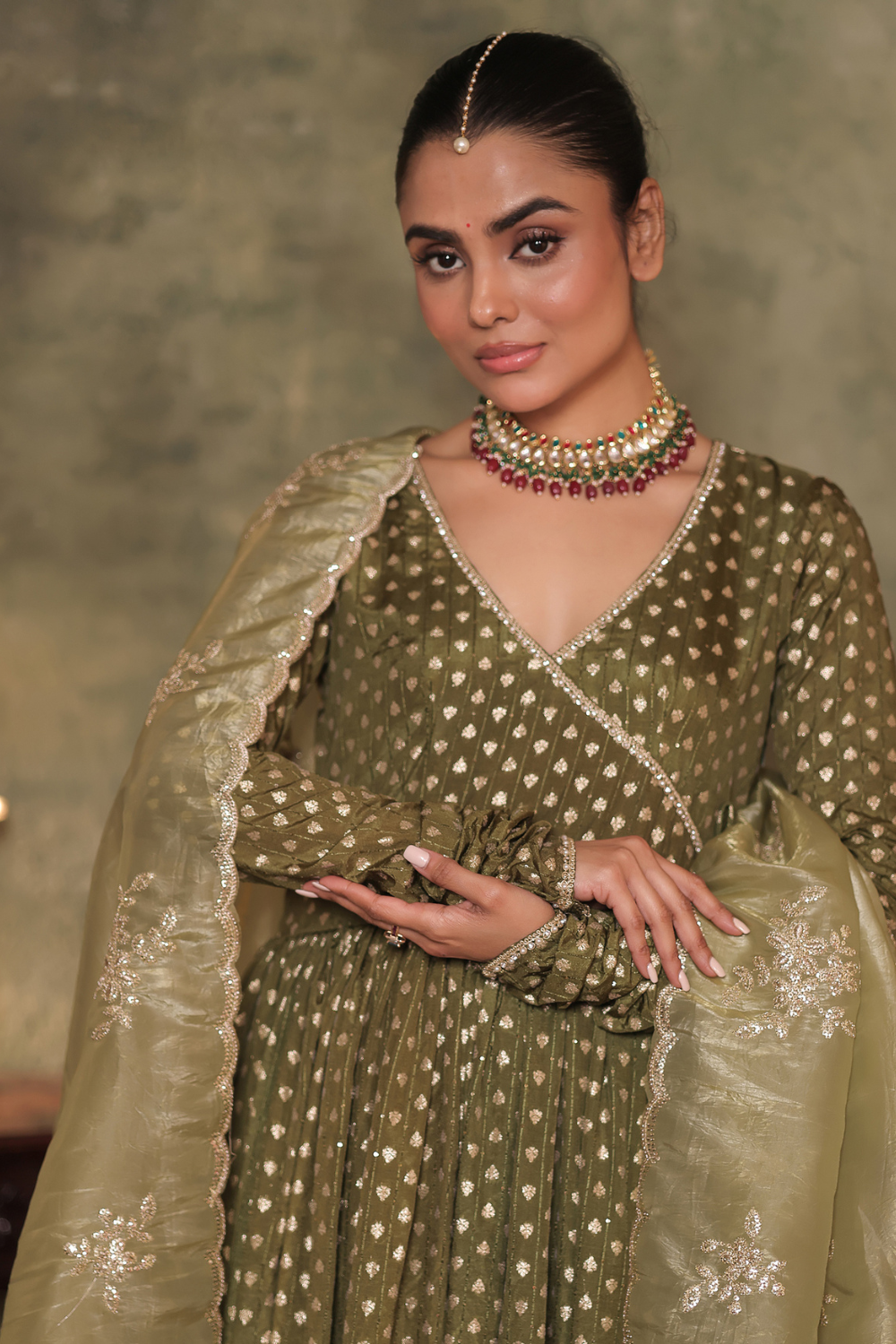 Green Anarkali Set
