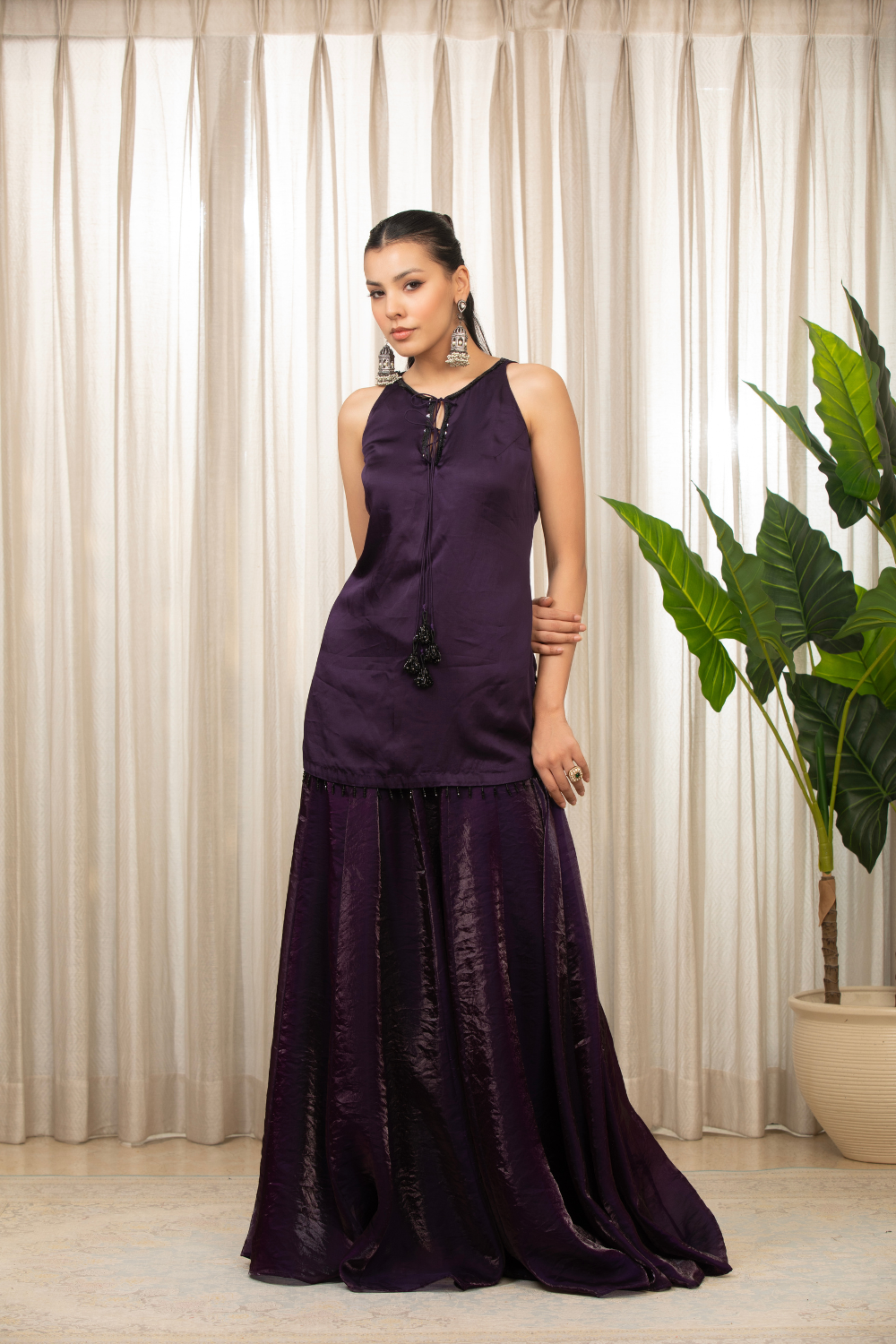 Jasmine Purplish Sharara Set
