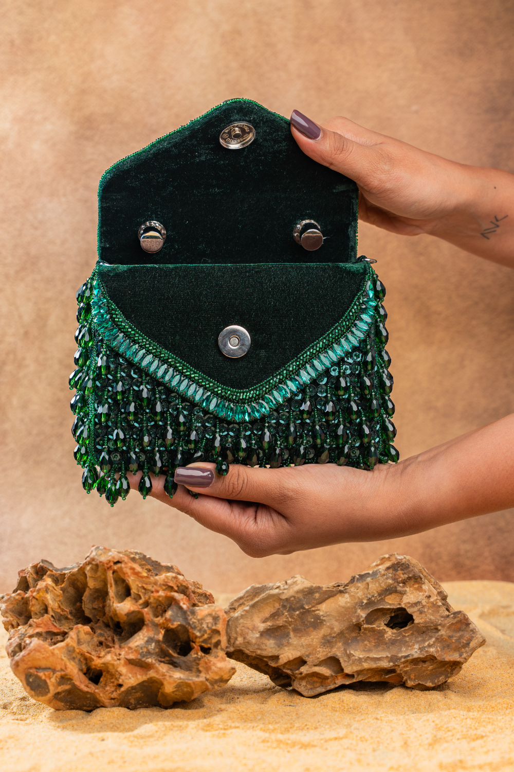 Chevron Crystal Kasse Emerald