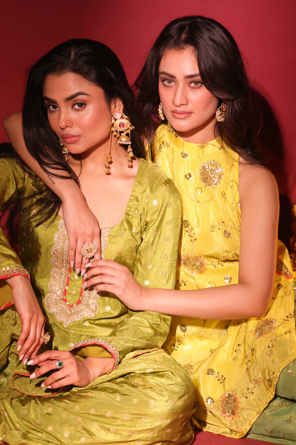 Tissue Halter Top and Farshi Salwar Set
