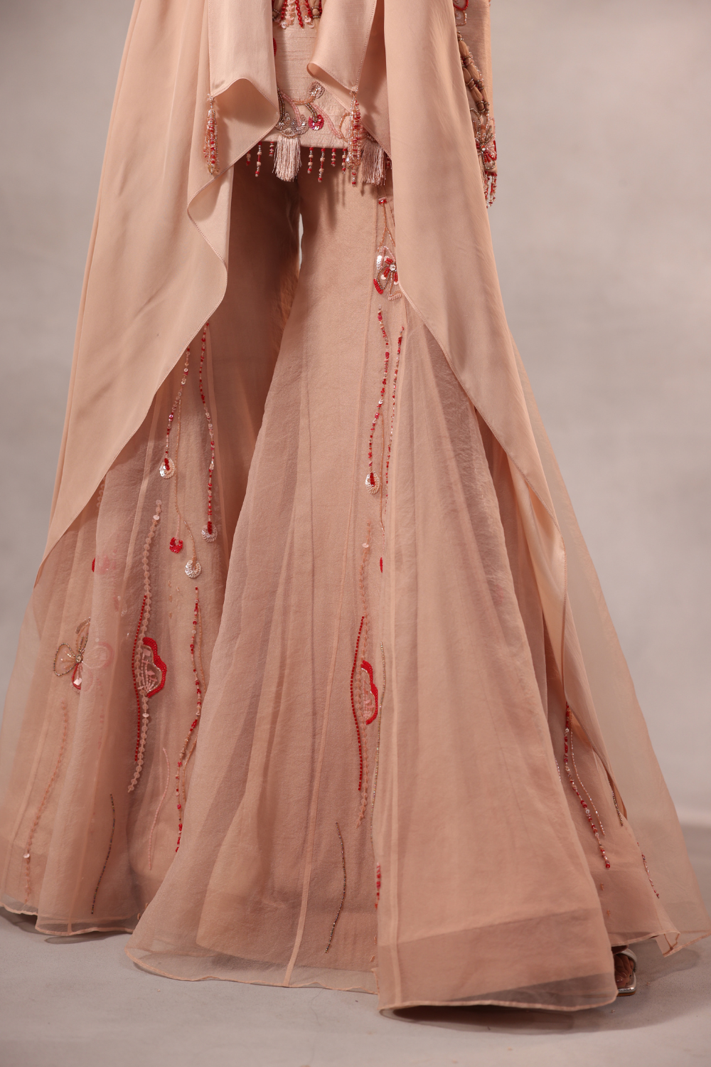 Powder Pink Embroidered Sharara Set of 3