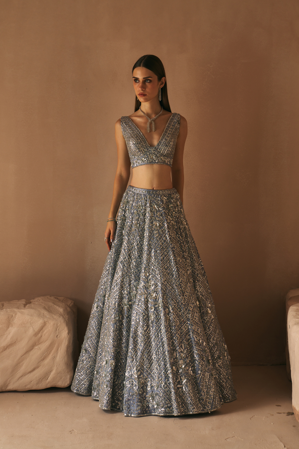 Moonstone Frost Lehenga Set