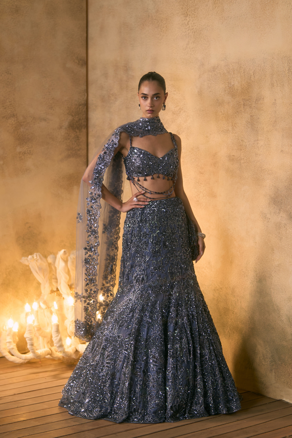 Cendre Lehenga Set