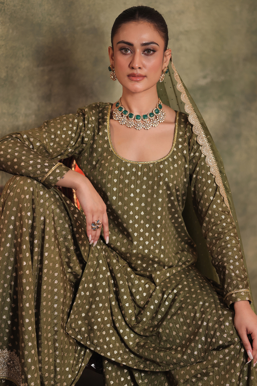 Green Kurta Sharara Set