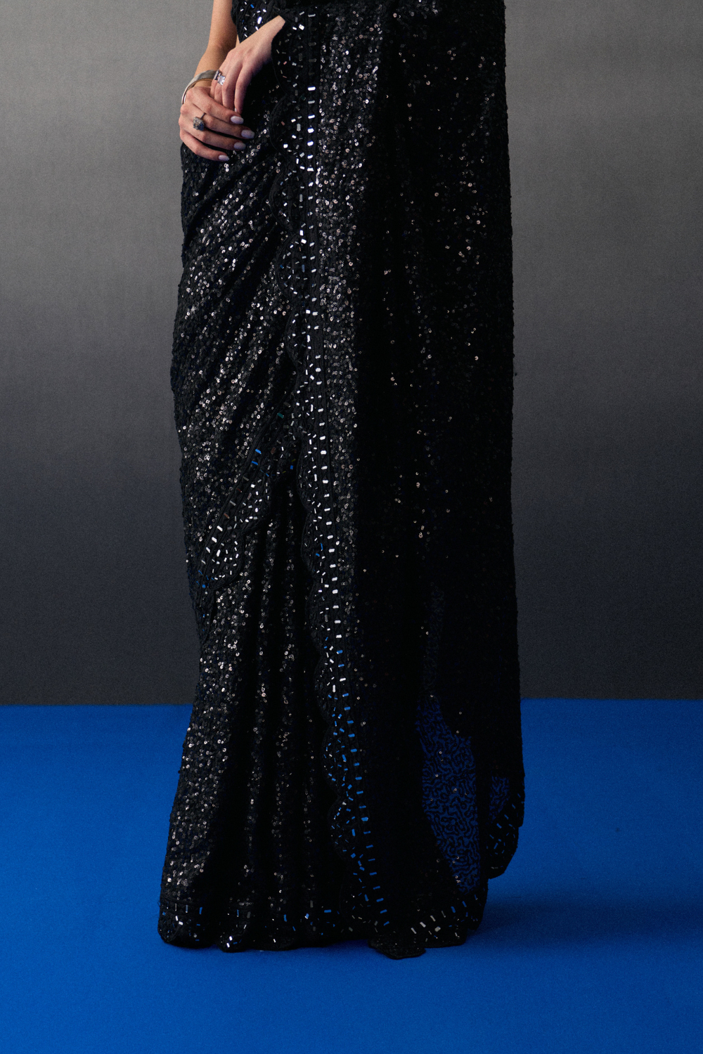 Black Sequins Saree