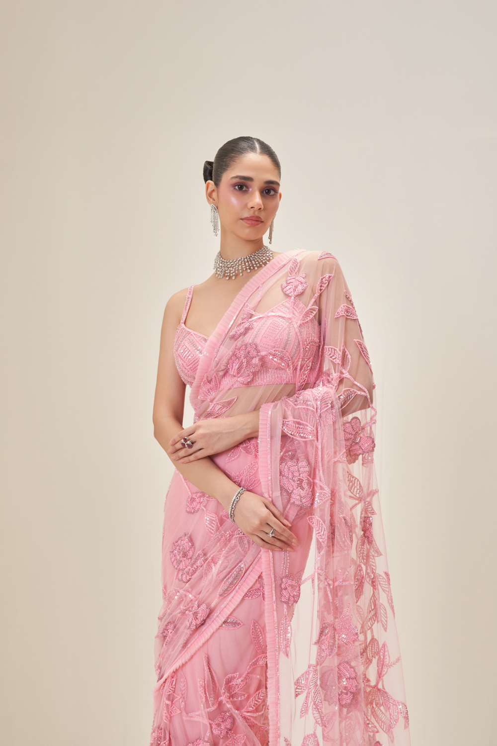 Rose Whisper Saree Set