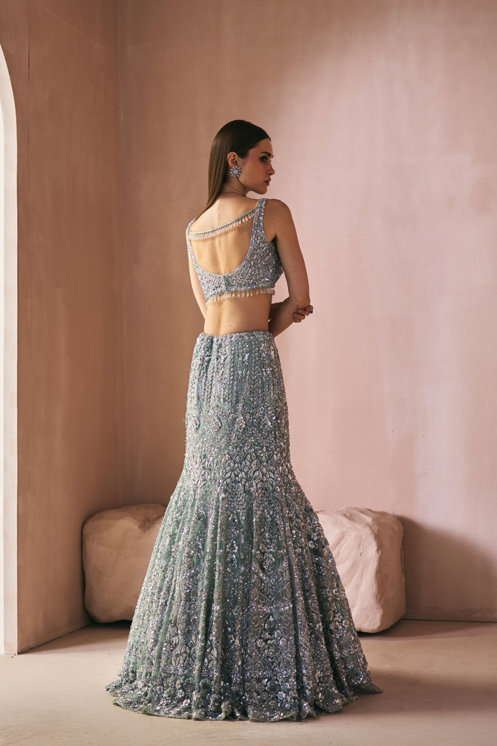 Silver Elysian Lehenga set