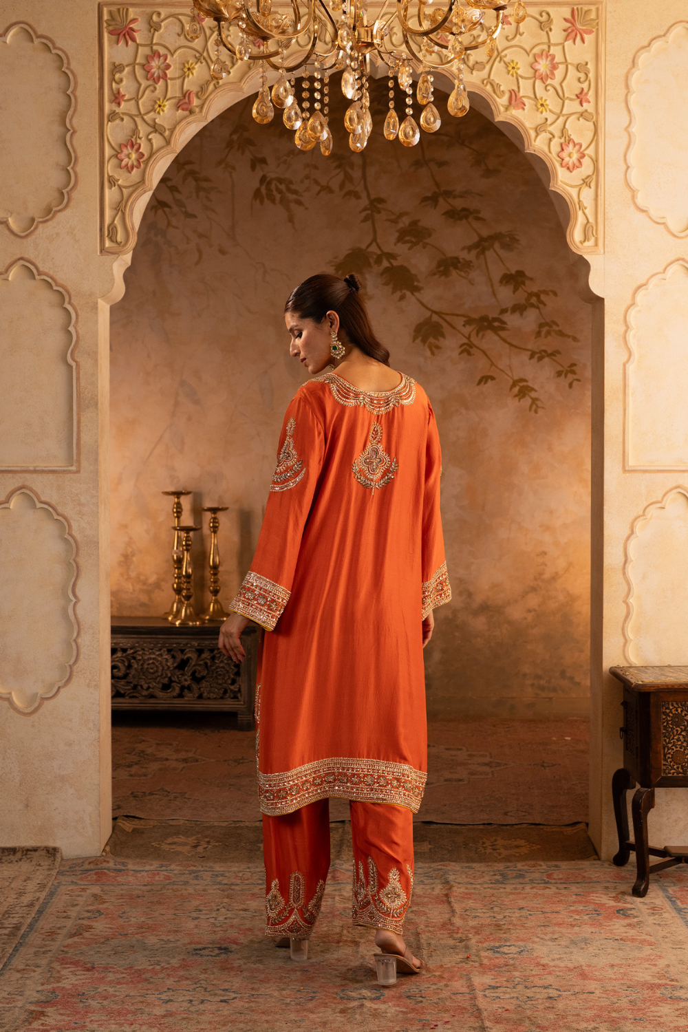 Rust Silk Suit Set