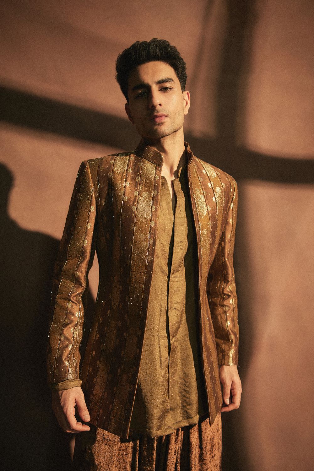 Ibrahim in Zarvika Brocade Bundi Set