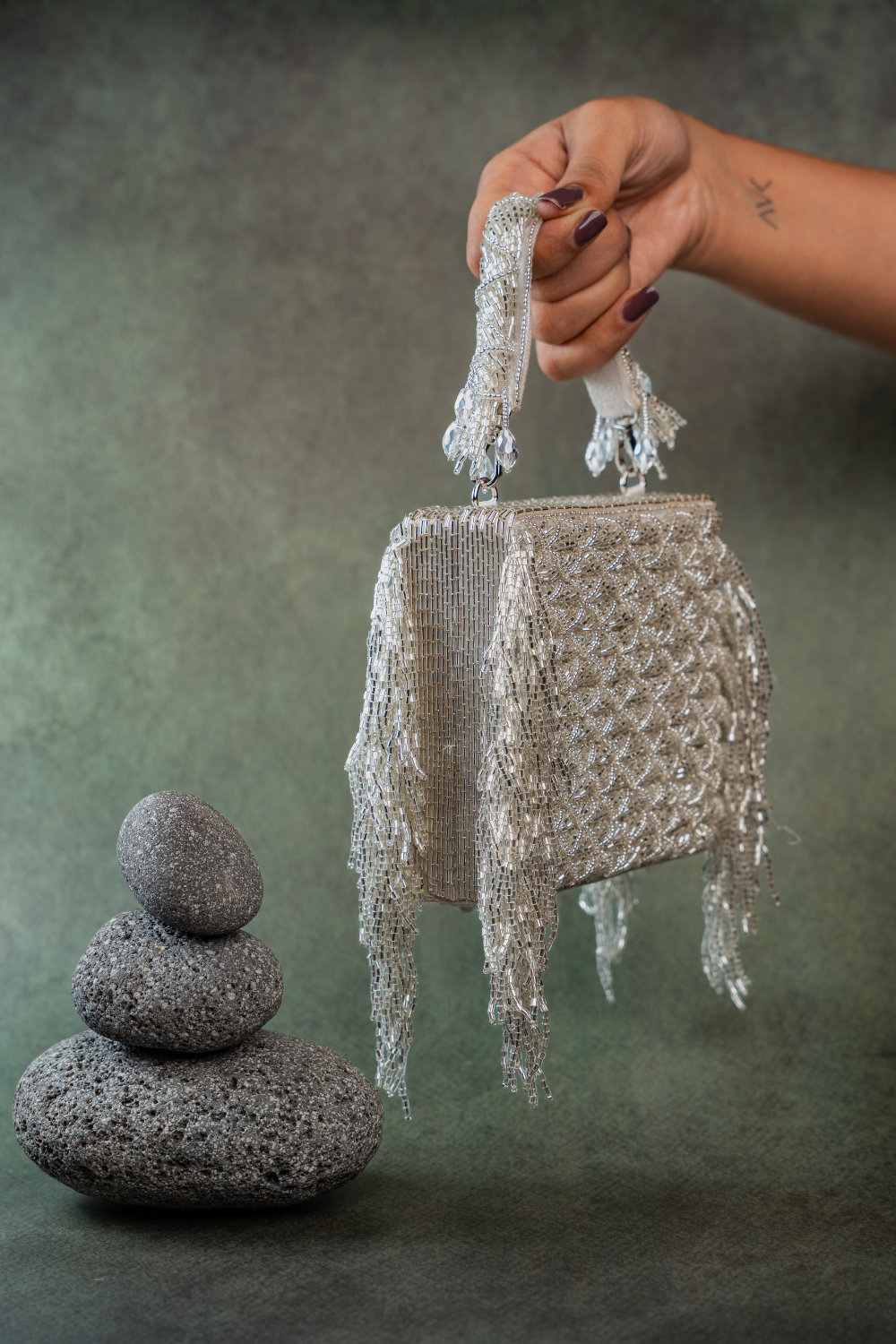 Weave Fringe Kasse Silver