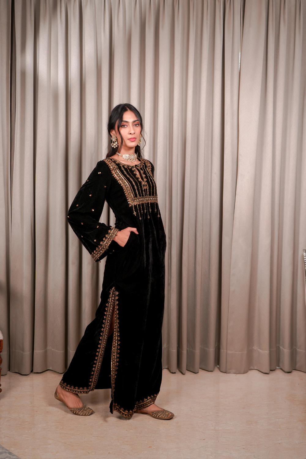 Black Kaftan Set