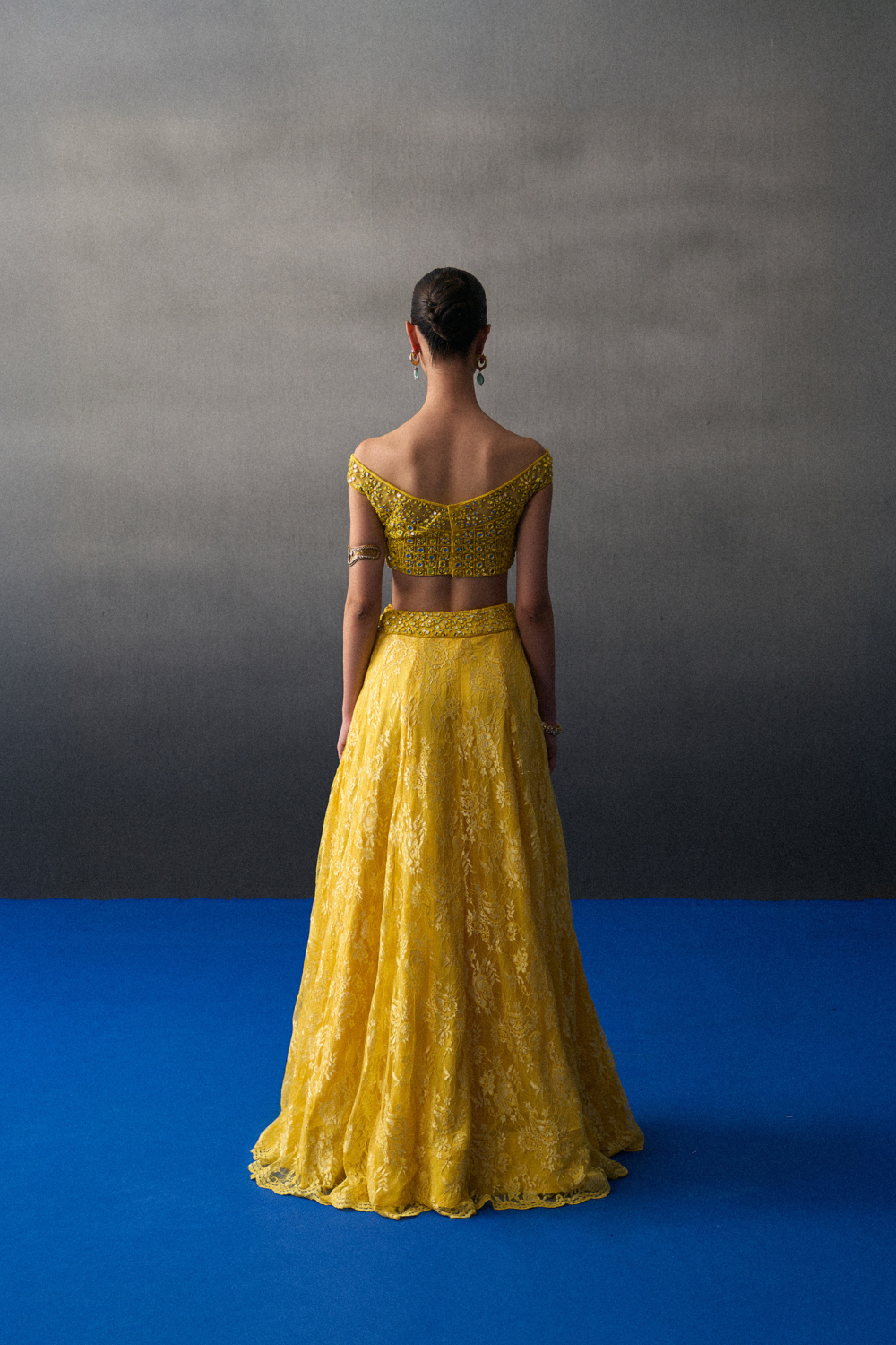 Yellow Mehendi Lehenga Set