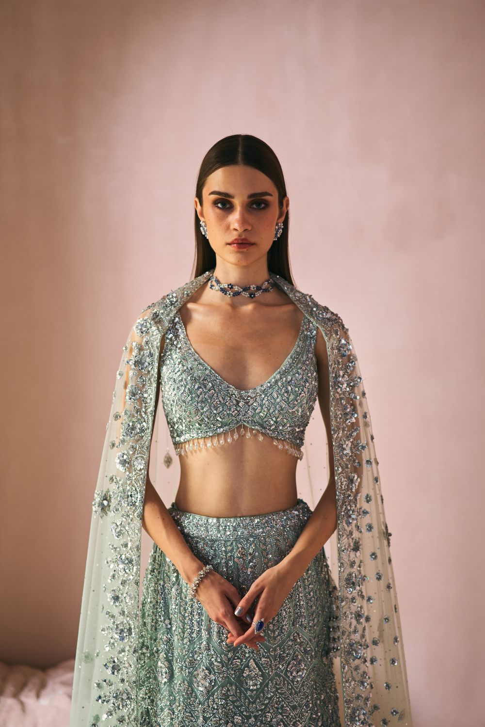 Silver Elysian Lehenga set