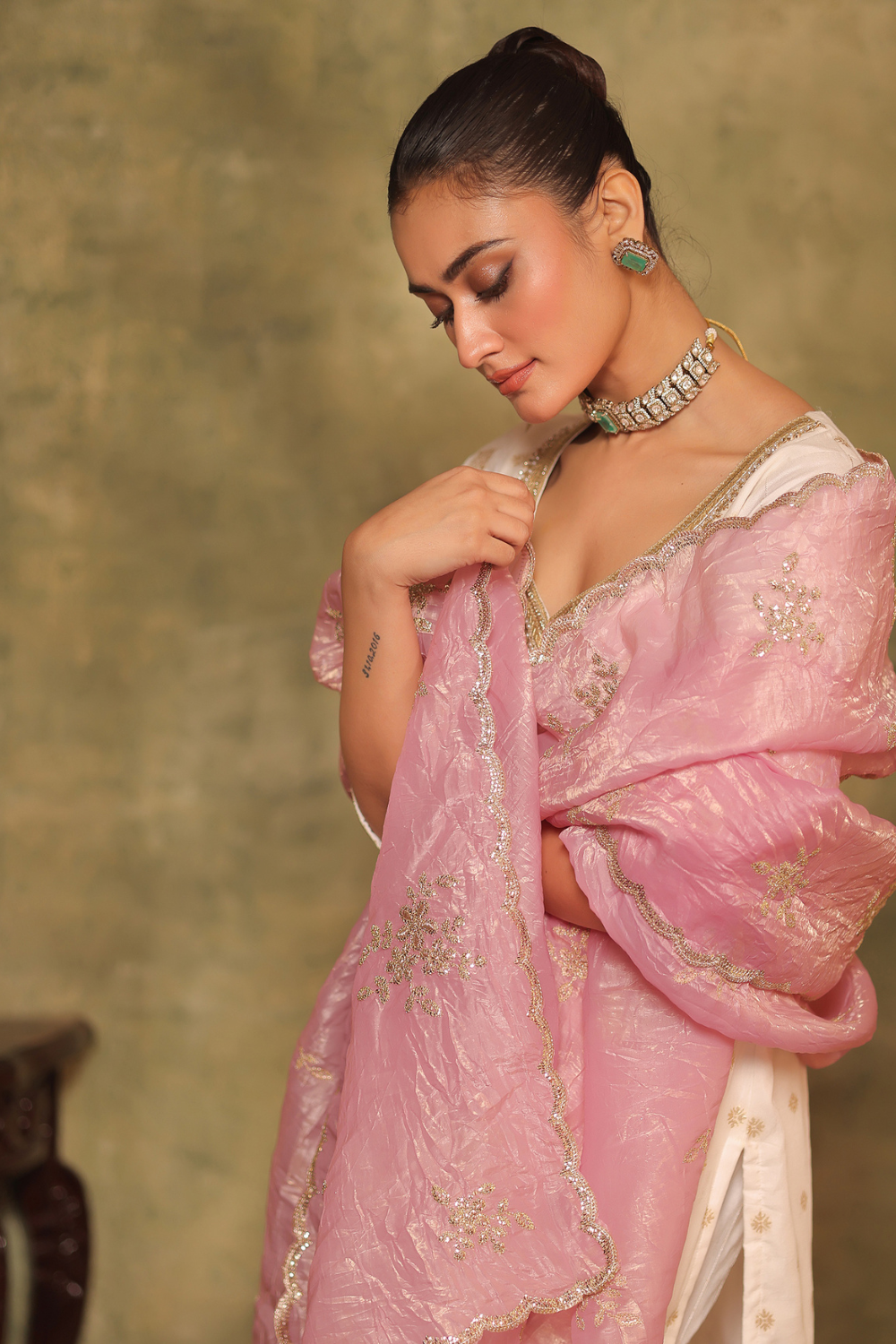 White Kurta and Gharara Set