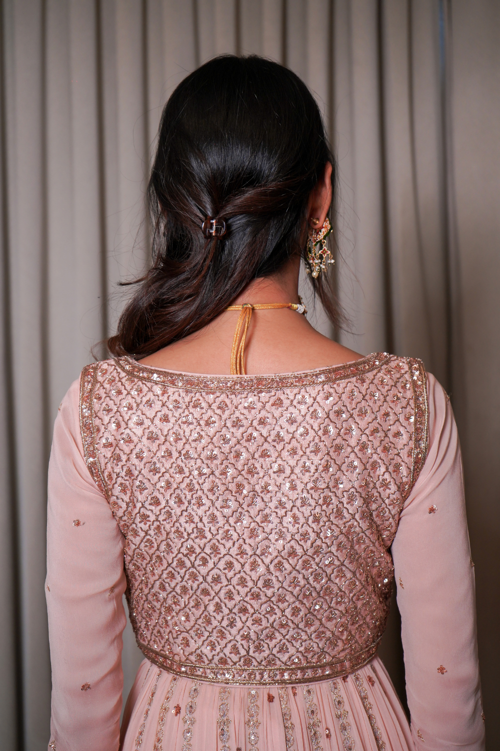 Blush pink anarkali set