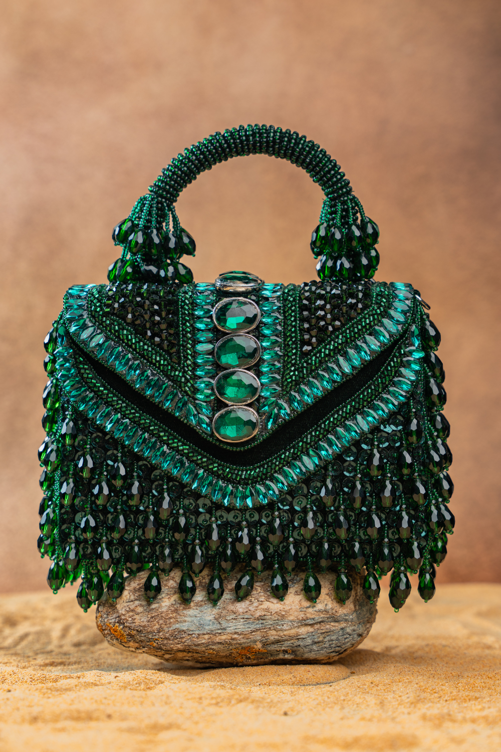 Chevron Crystal Kasse Emerald