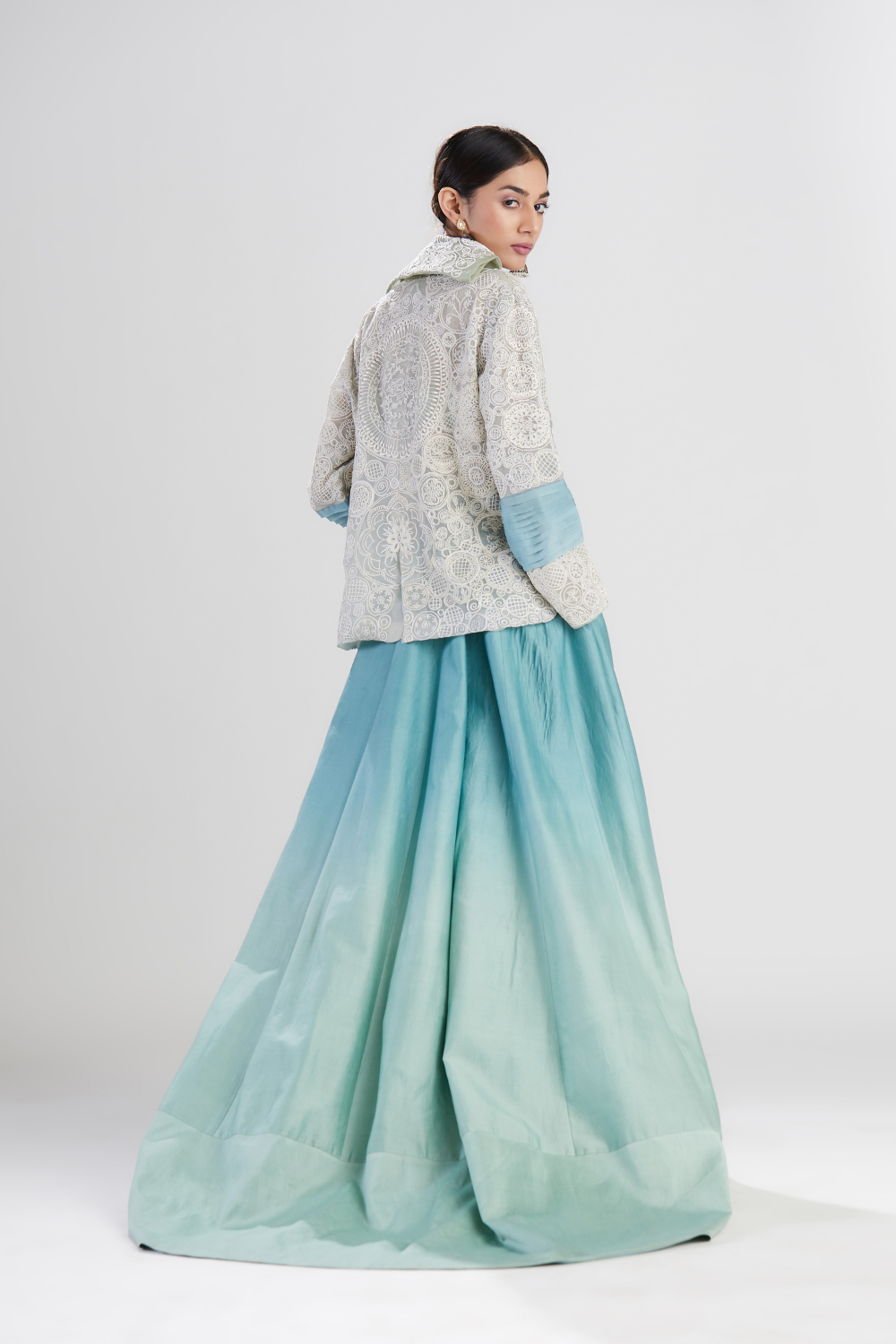 Noor aqua Vrit coat Set
