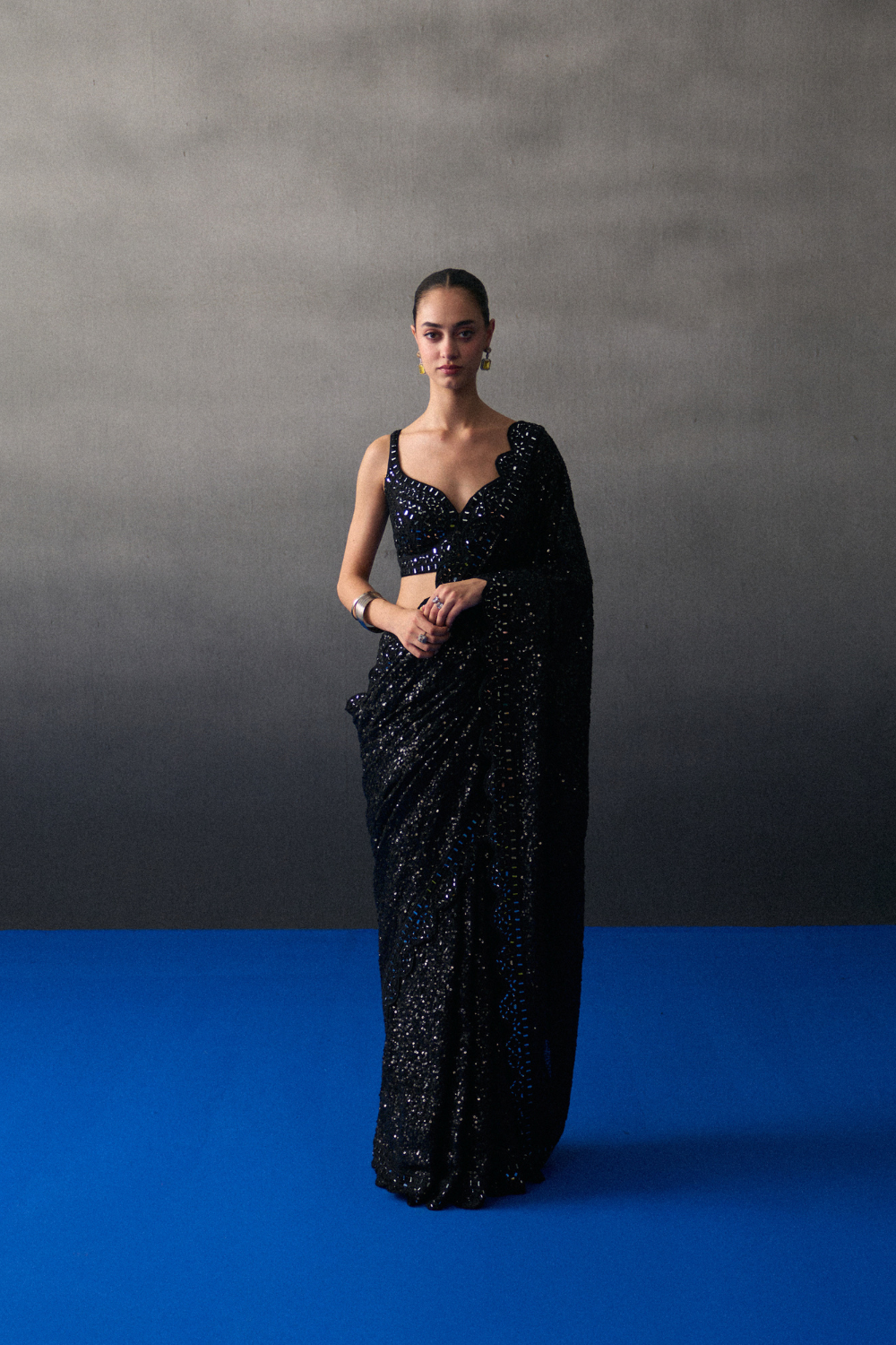 Black Sequins Saree