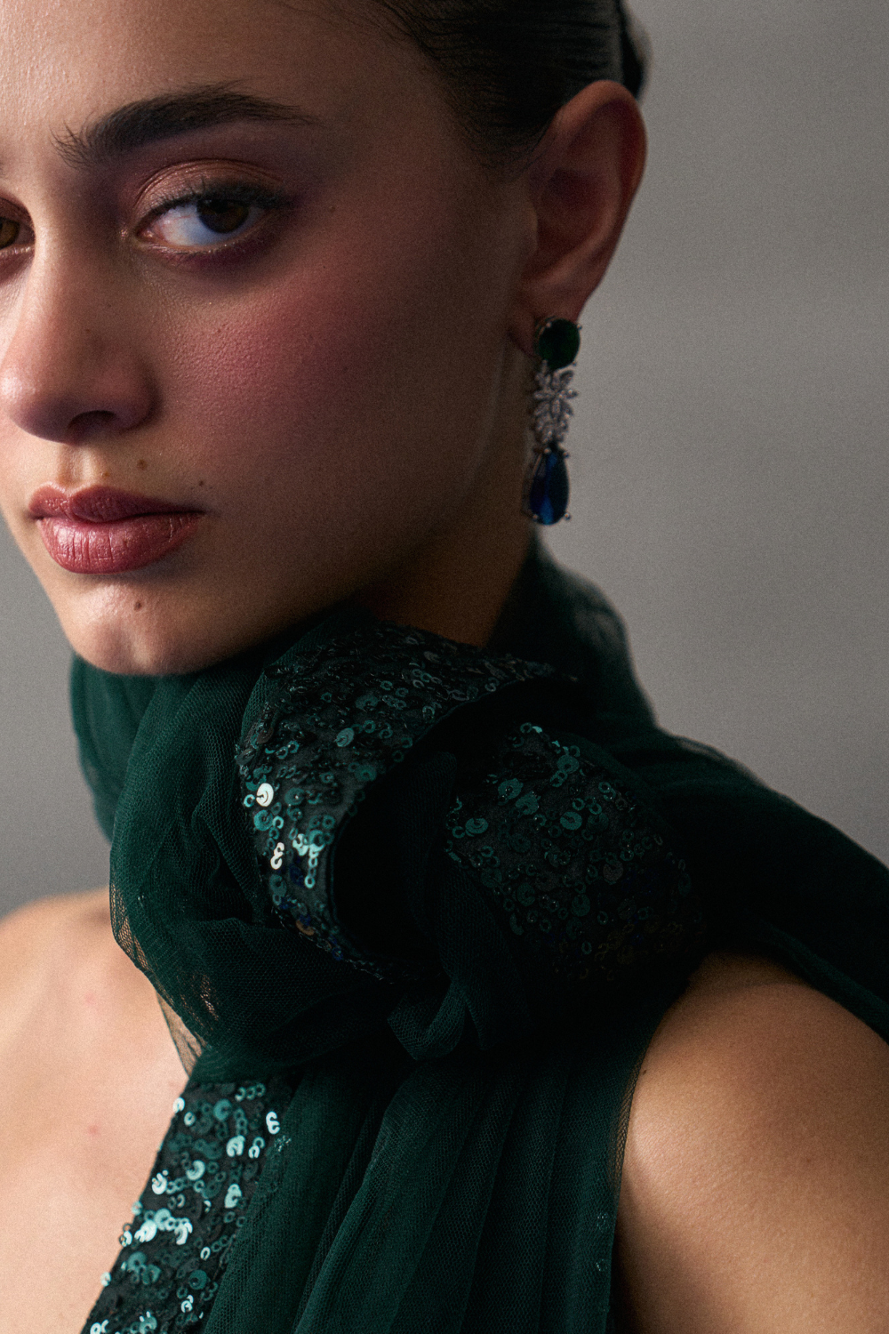 Green Sequins Sharara Set