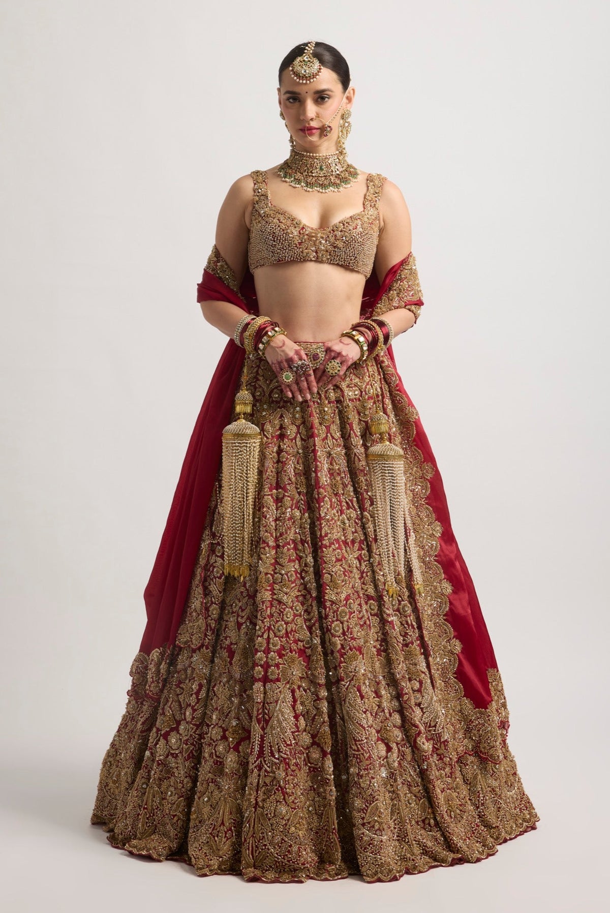SHAGNA RED BRIDAL LEHENGA