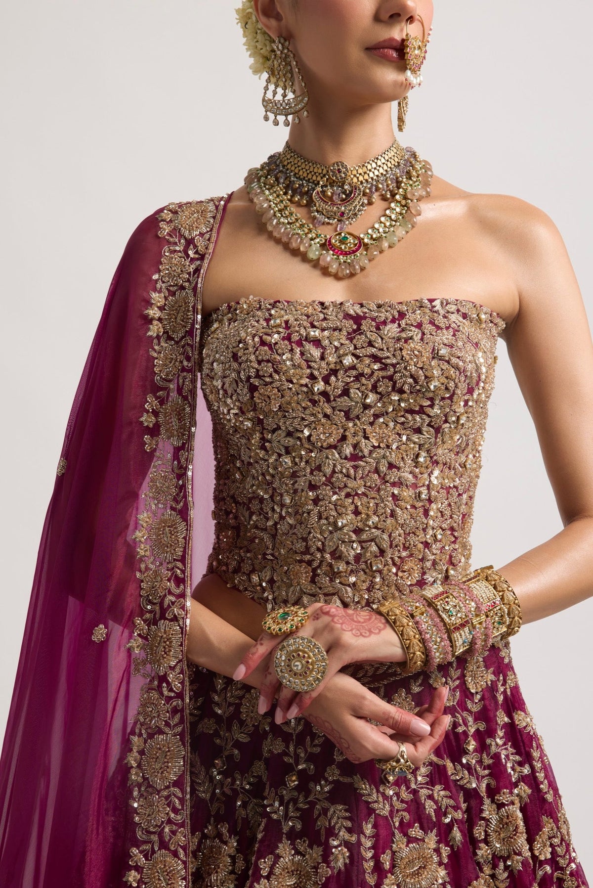 AMEERA WINE LEHENGA