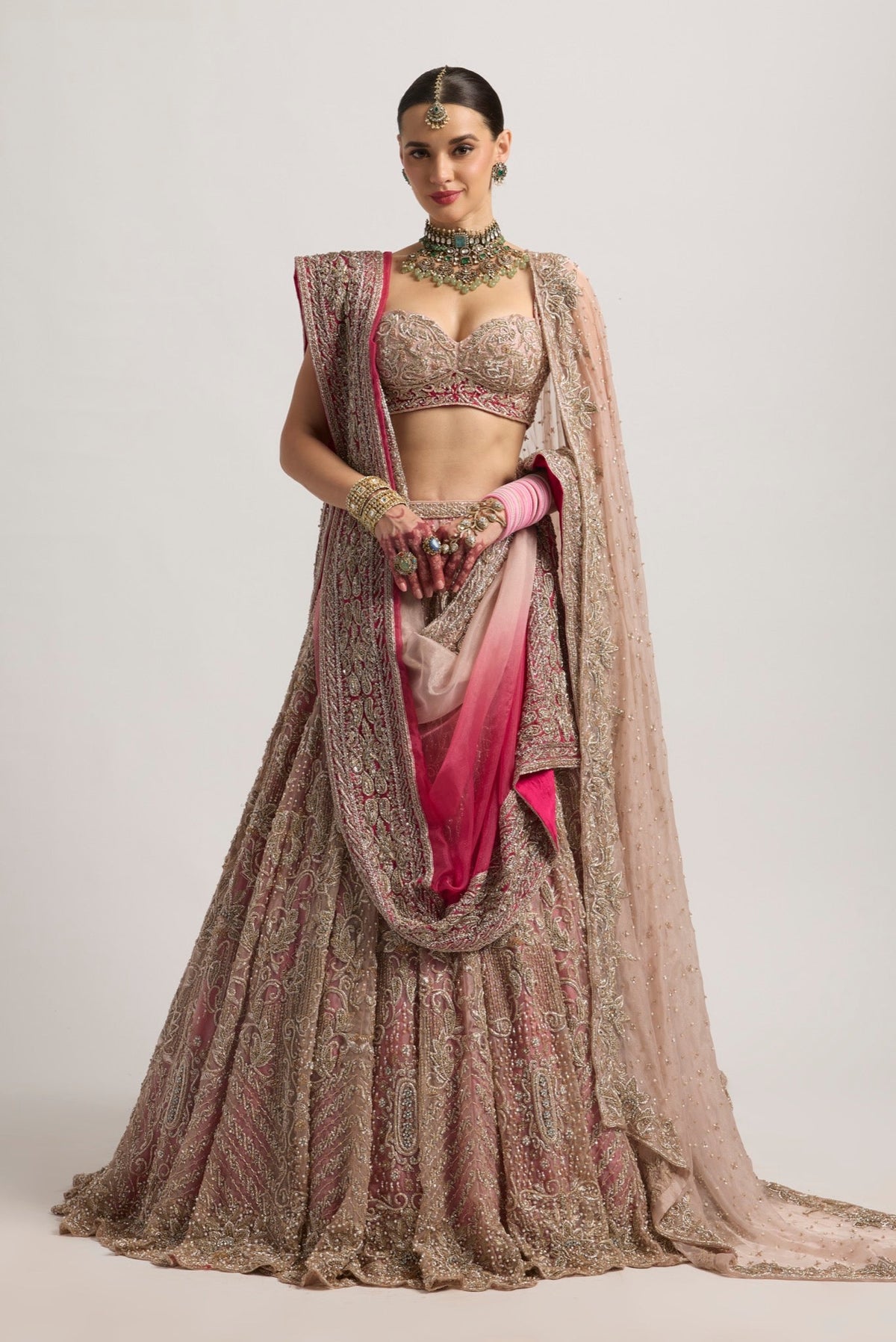 NAYAB PINK OMBRE LEHENGA