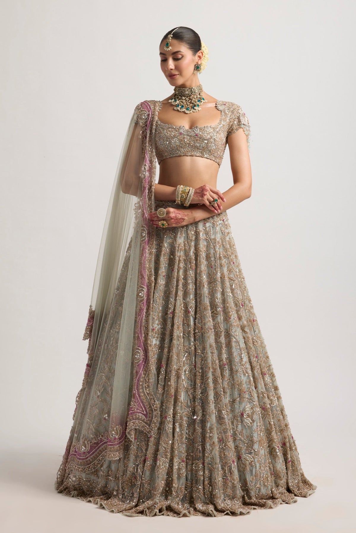 MEERA GREEN LEHENGA SET