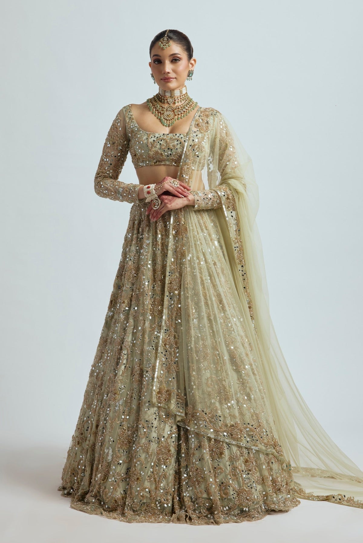 GUL GREEN LEHENGA