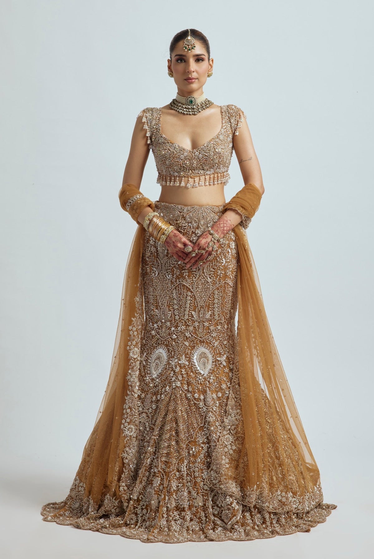 KHWAAB RUST FISHCUT LEHENGA