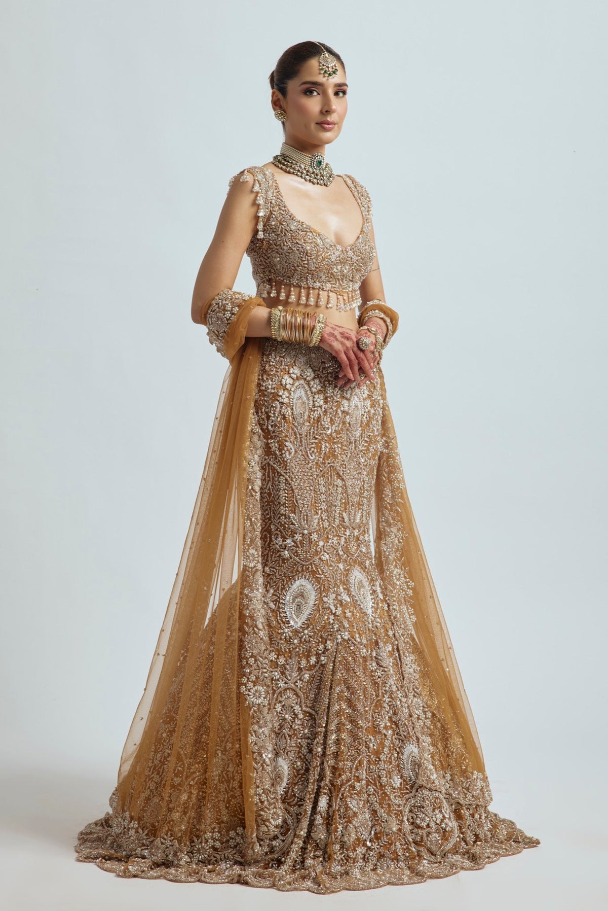 KHWAAB RUST FISHCUT LEHENGA