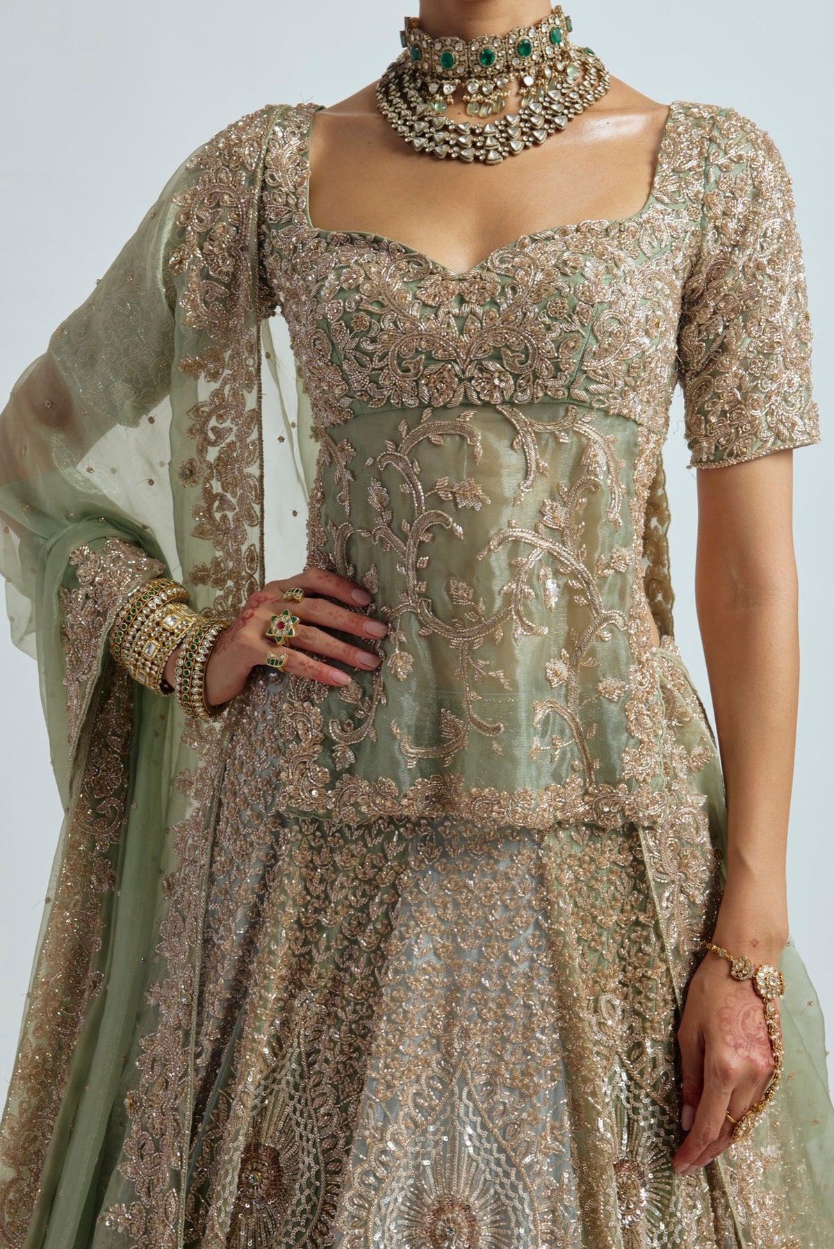 GULNAZ SHORT SHIRT LEHENGA